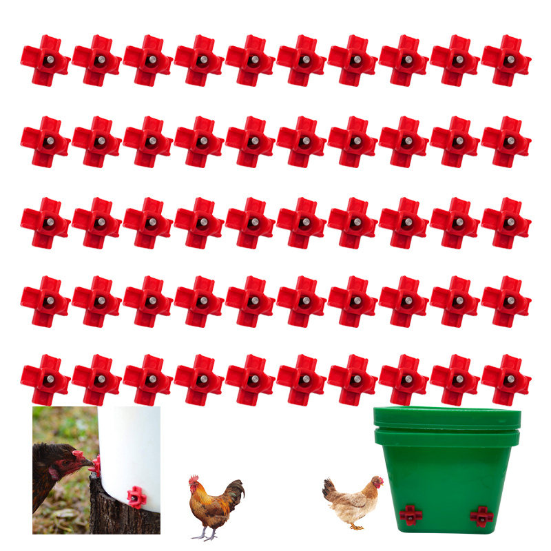 Chicken Nipple Drinker - 50 pcs Automatic Chicken Waterer Hens