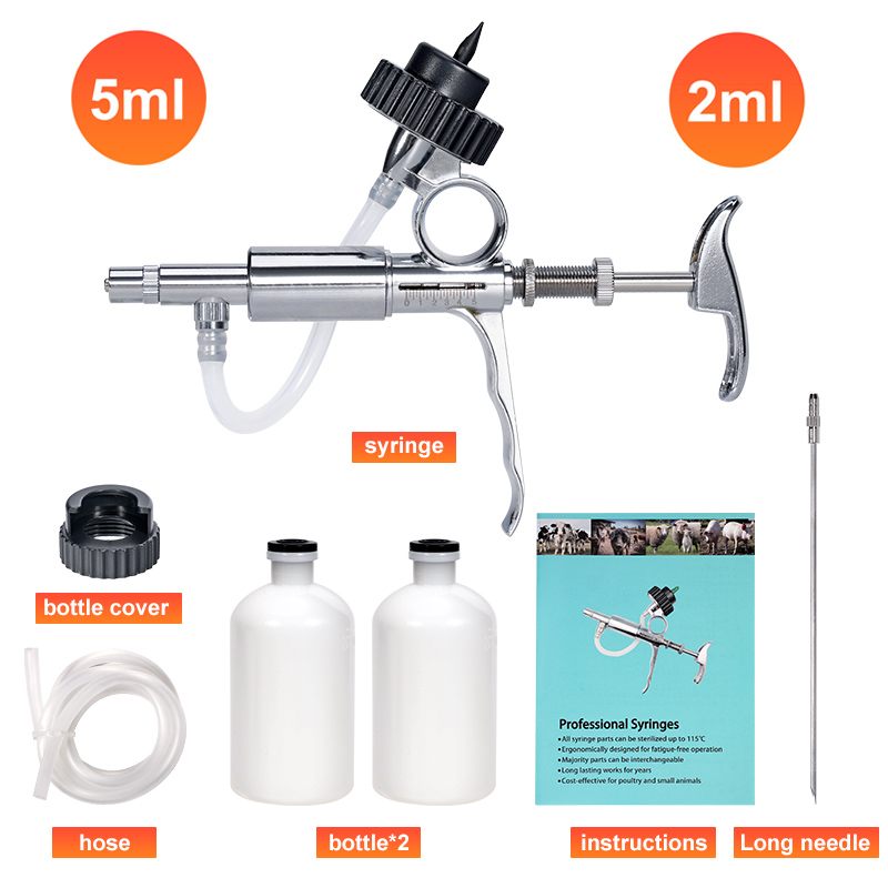 Chicken Nipple Drinker - 2ml/5ml Automatic Poultry Injector With Accessory