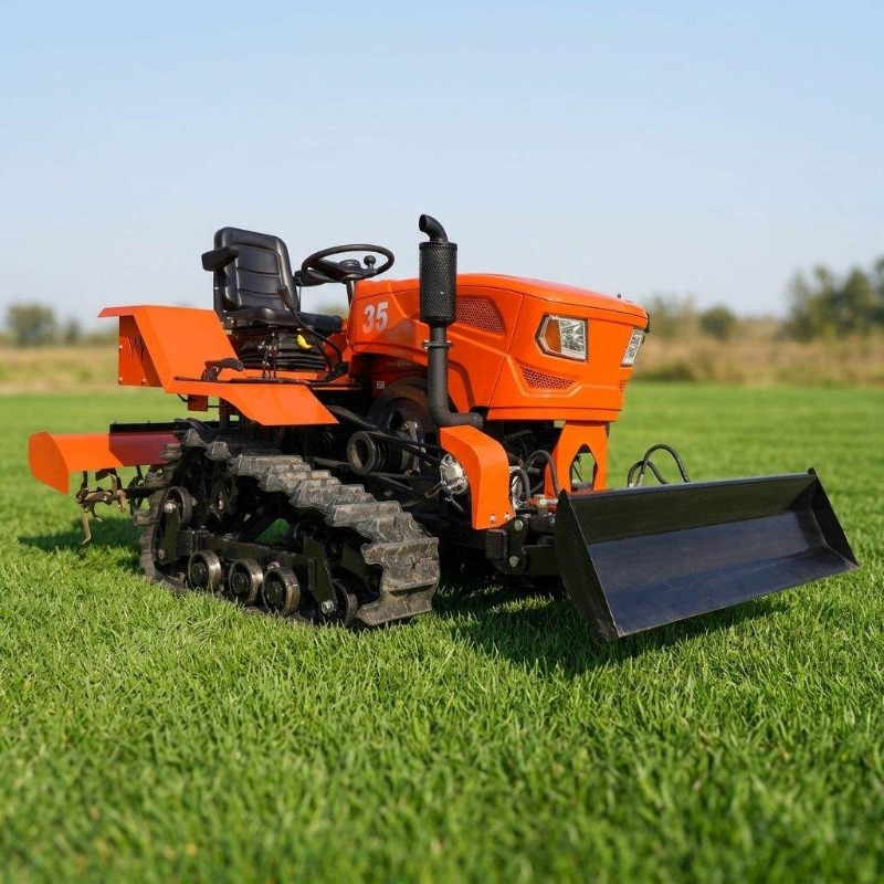 Crawler 4WD Rotary Tiller 35HP - đánh giá và giá Agriculture Farming Tractor